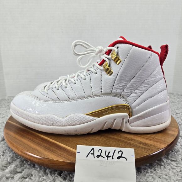 Jordan 12 Retro FIBA 2019 White Athletic Casual Daily Sneaker Mens 9 130690-107 - Picture 1 of 13